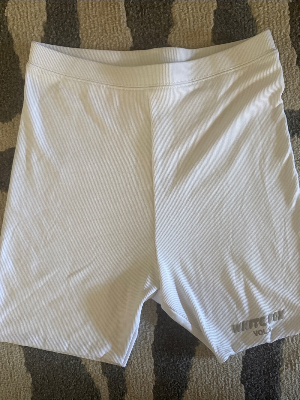 White Fox Boutique White Ribbed Bike Shorts